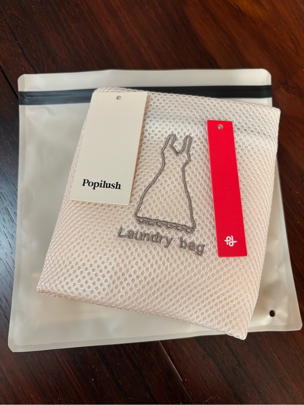 Popilush White Mesh Laundry Bag